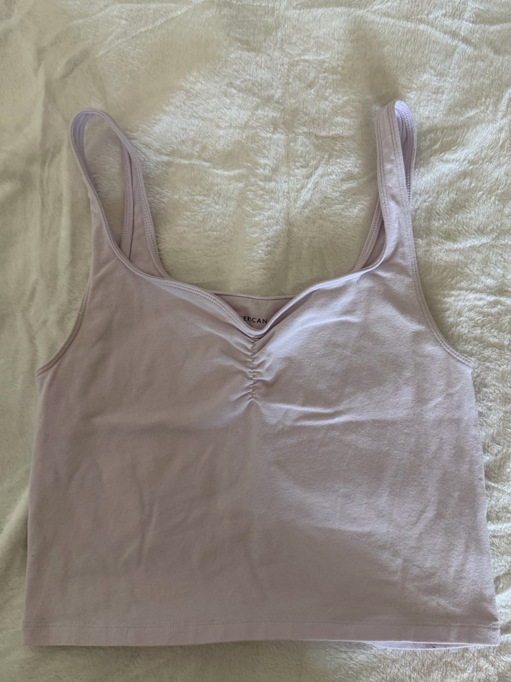 American Eagle Outfitters Lavender Ruched Front Tank